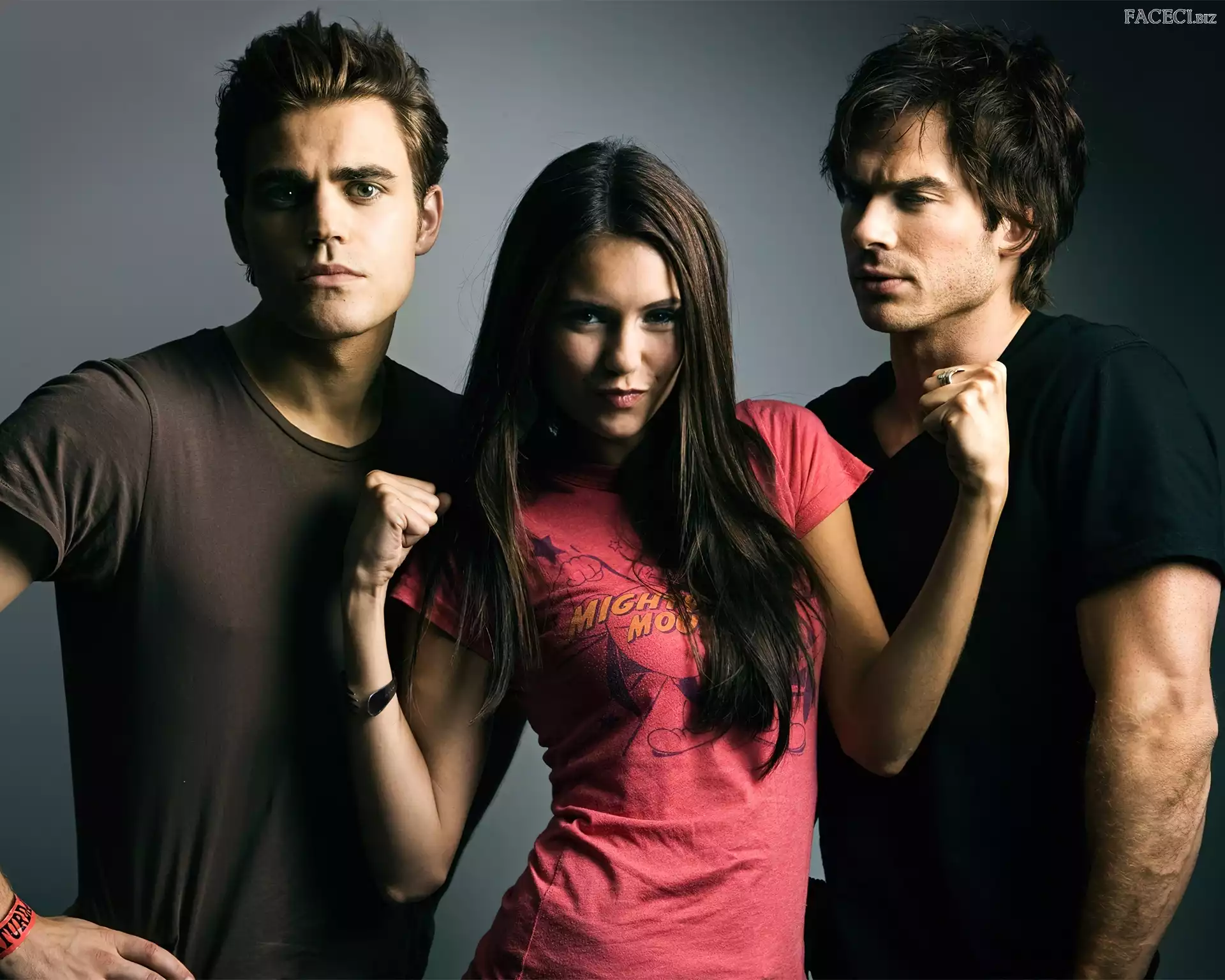 Paul Wesley, Ian Somerhalder, The Vampire Diaries, Pamiętniki wampirów, Nina Dobrev